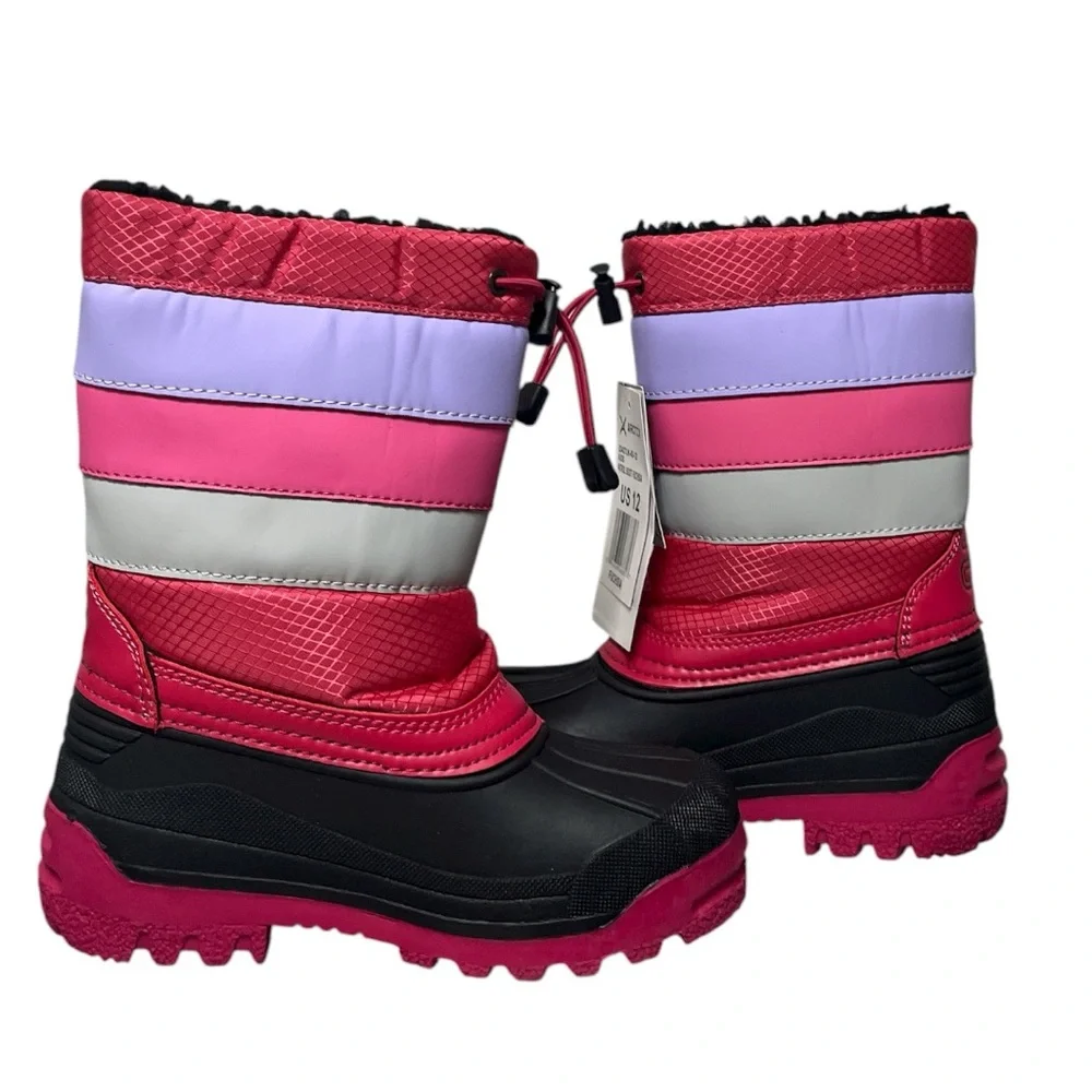 Arctix Kids' Patrol Winter Boots in Fuchsia, Purple, Black and Gray Sz 12